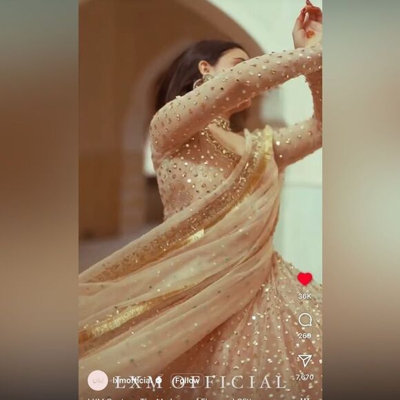 LXM OFFICIAL PAKISTANI AUTHENTIC BRIDAL MIRRORED SEQUIN DESIGNER FLARED DRESS - Picture 13 of 17